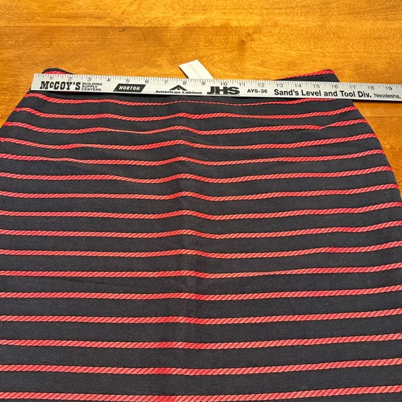Ann Taylor Nautical‎ Navy Red Striped Pencil Skirt office Size 10 - Picture 10 of 12